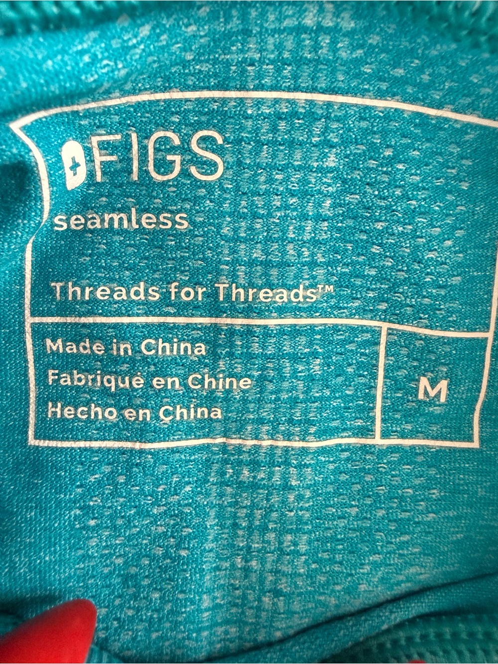 FIGS Women’s Seamless Long-Sleeve Crew in Teal - Picture 4 of 4